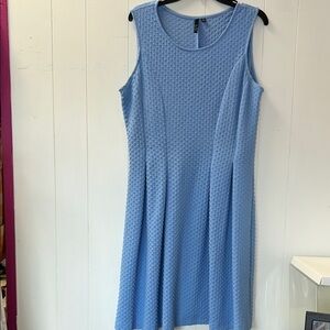 Mi Textured Blue Midi Dress